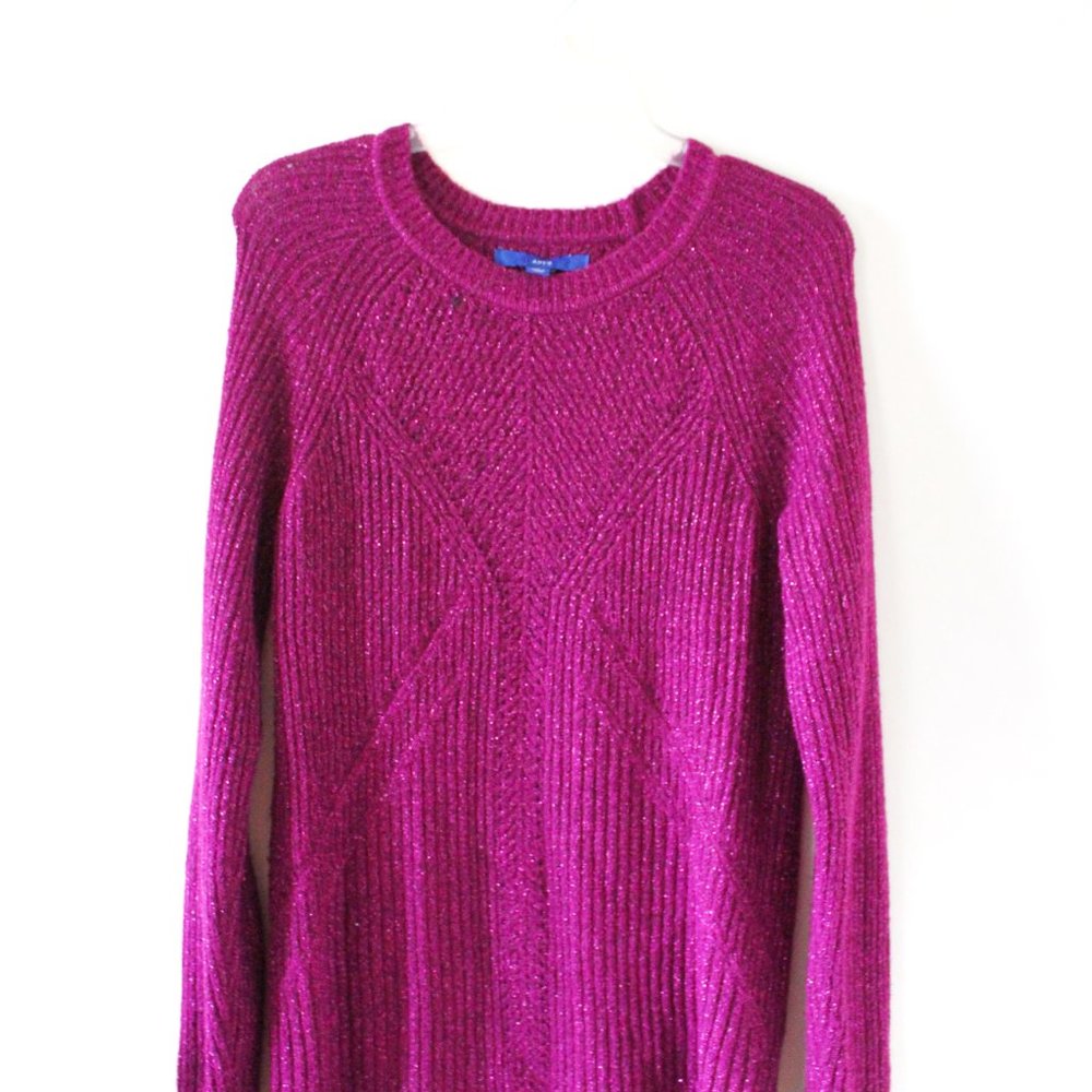 Apt. 9 Purple Sparkle Crew Neck Sweater
